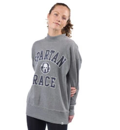 '47 BRAND SPARTAN '47 Mock Neck Fleece - Women's -Spartan 47 Womens Spartan Race Classic Mock Neck Grey 3