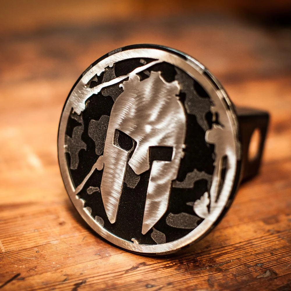 SPARTAN Helmet Trailer Hitch Cover - Camouflage 1 SPARTAN Helmet Trailer Hitch Cover - Camouflage