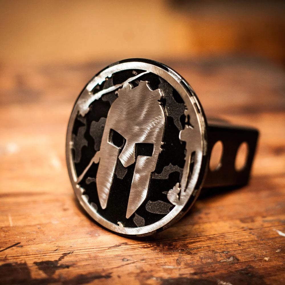 SPARTAN Helmet Trailer Hitch Cover - Camouflage 5 SPARTAN Helmet Trailer Hitch Cover - Camouflage - Image 5
