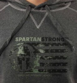 SPARTAN By CRAFT Strong Flag Hoodie - Men's -Spartan SPARTAN Craft Mens Strong Flag Hoodie Grey 4