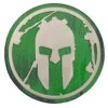 SPARTAN Distressed Green Metal Badge