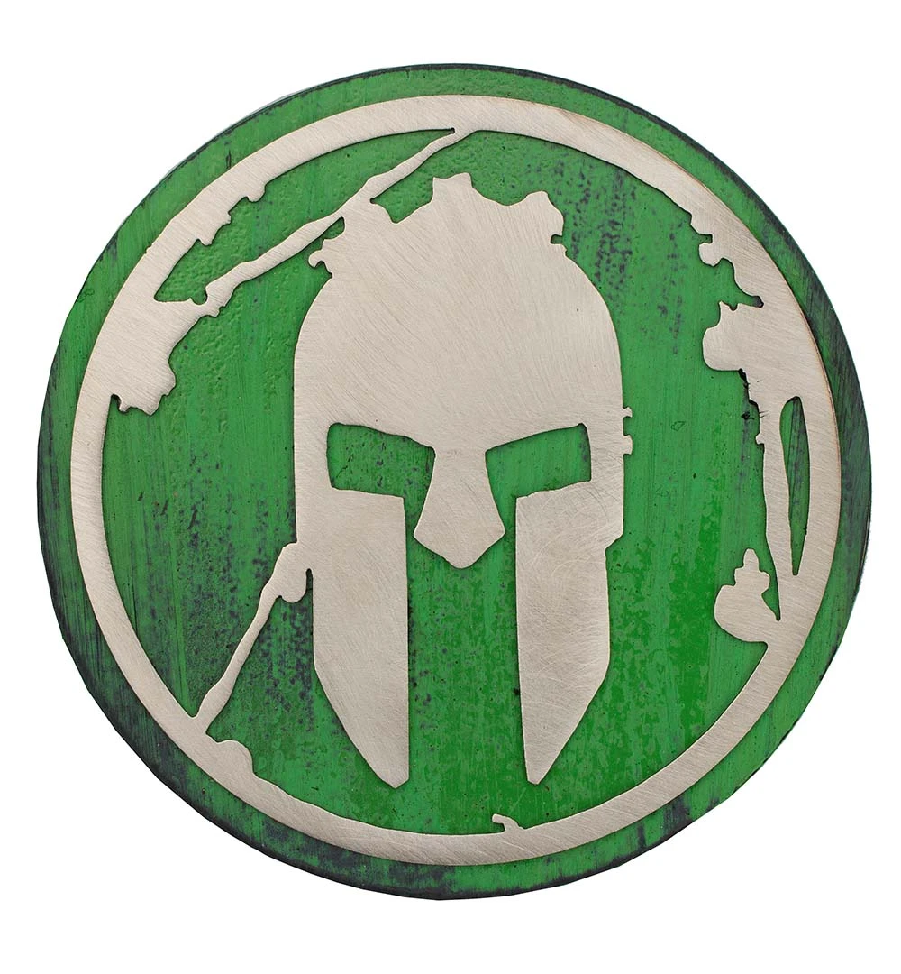SPARTAN Distressed Green Metal Badge 1 SPARTAN Distressed Green Metal Badge