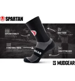 SPARTAN MudGear Crew Sock -Spartan SPARTAN Mud Gear Crew Sock Unisex Black 7