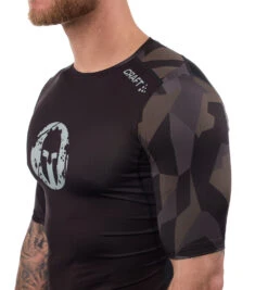 SPARTAN By CRAFT Delta 2.0 Compression SS Top - Men's -Spartan Spartan Mens Craft Delta 2.0 Compression Singlet Black Woods 7
