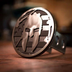 SPARTAN Flag Trailer Hitch Cover - Black -Spartan Spartan Flag Hitch 7